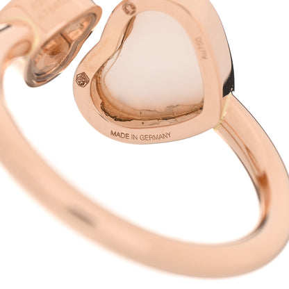 Chopard 18K Rose Gold Diamond Mother of Pearl Happy Hearts Ring 52 6 7 of 10