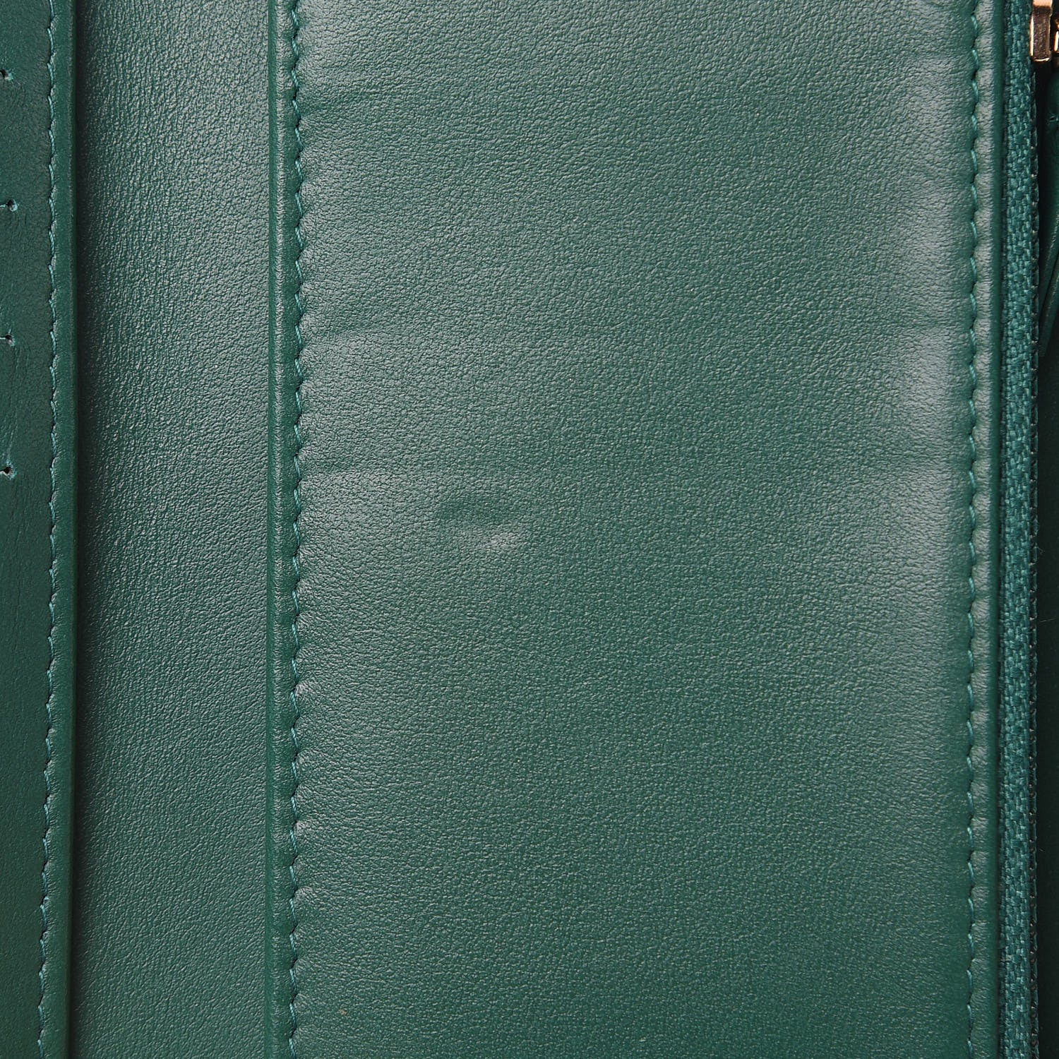 Chanel Metallic Caviar Quilted Medium Flap Wallet Green 9 of 10