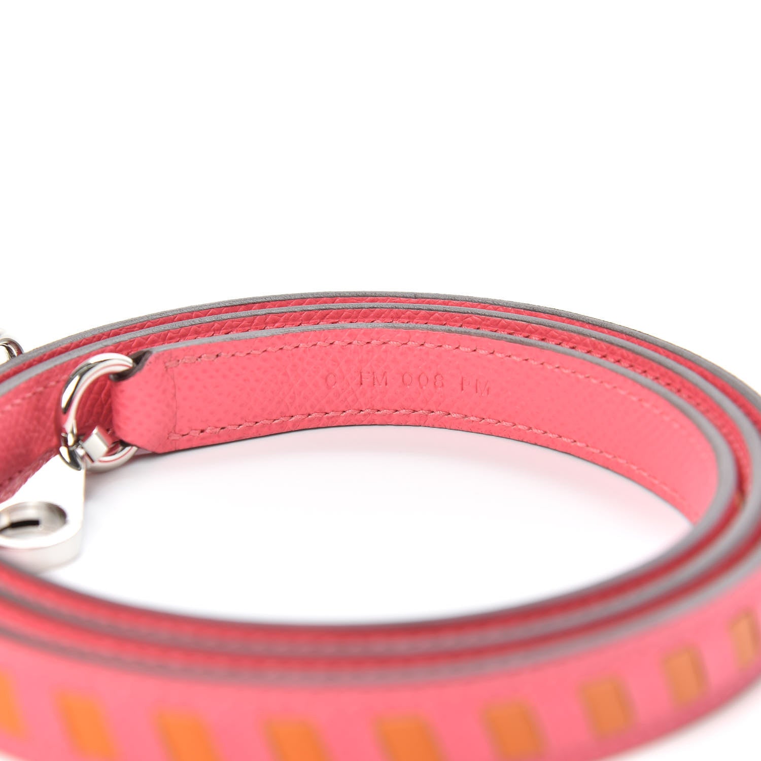 Hermes Epsom 16mm Tressage Shoulder Strap Rose Azalee Abricot 3 of 6
