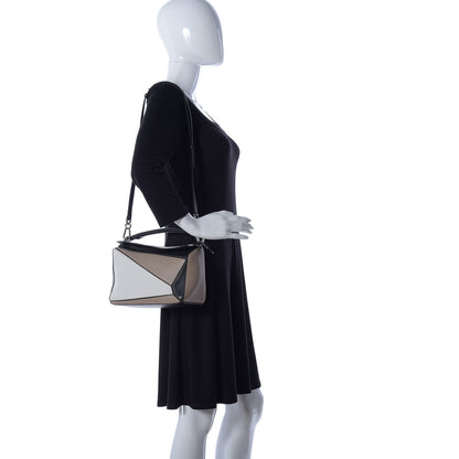 Loewe Calfskin Small Puzzle Bag Black Taupe 3 of 10