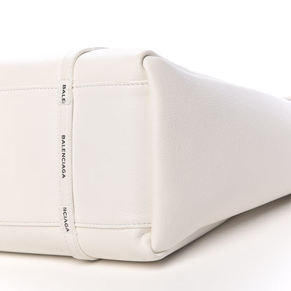 Balenciaga Calfskin Logo Strap Small Everyday Tote White Black 11 of 12