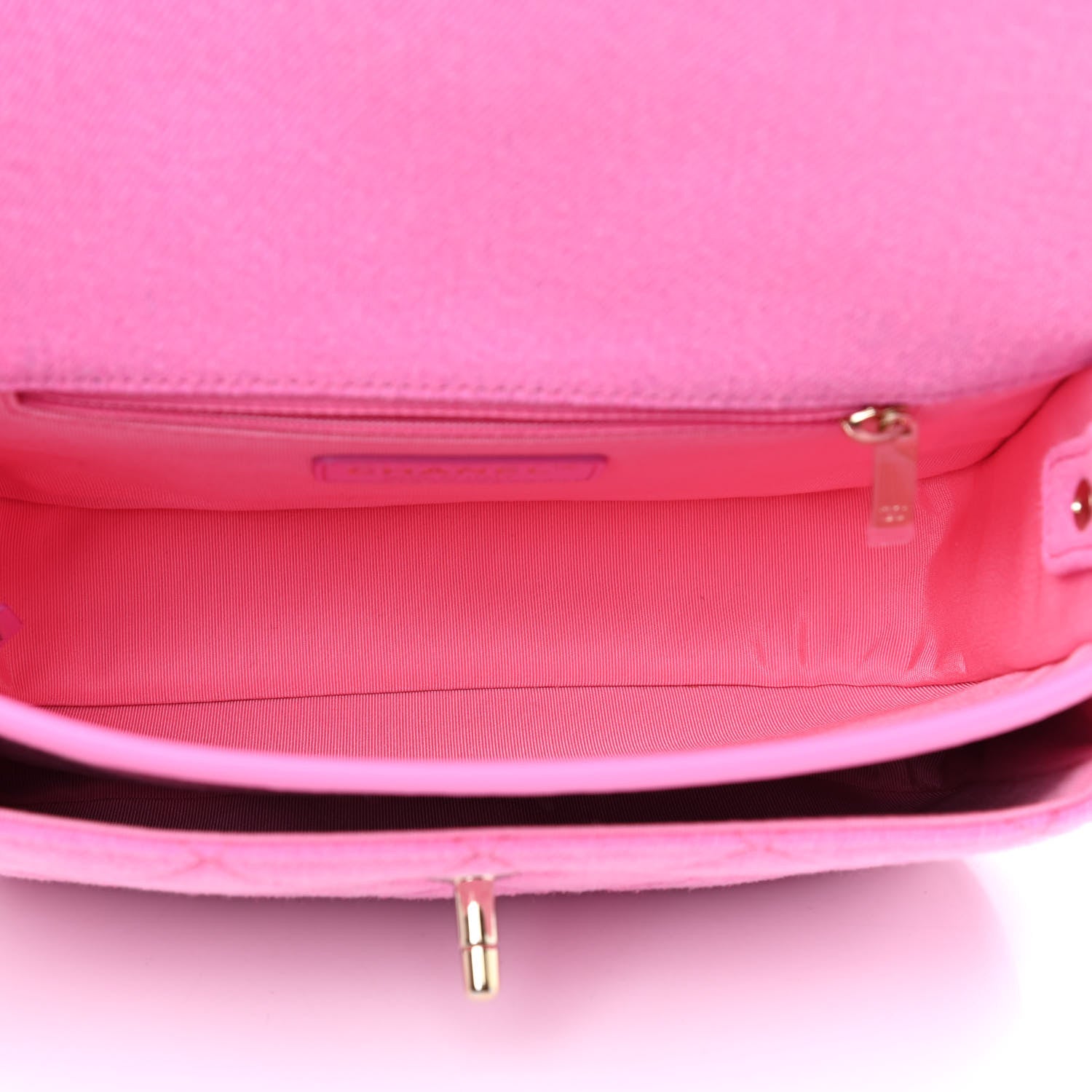Chanel Denim Quilted Small Messenger Flap Neon Pink 5 of 9