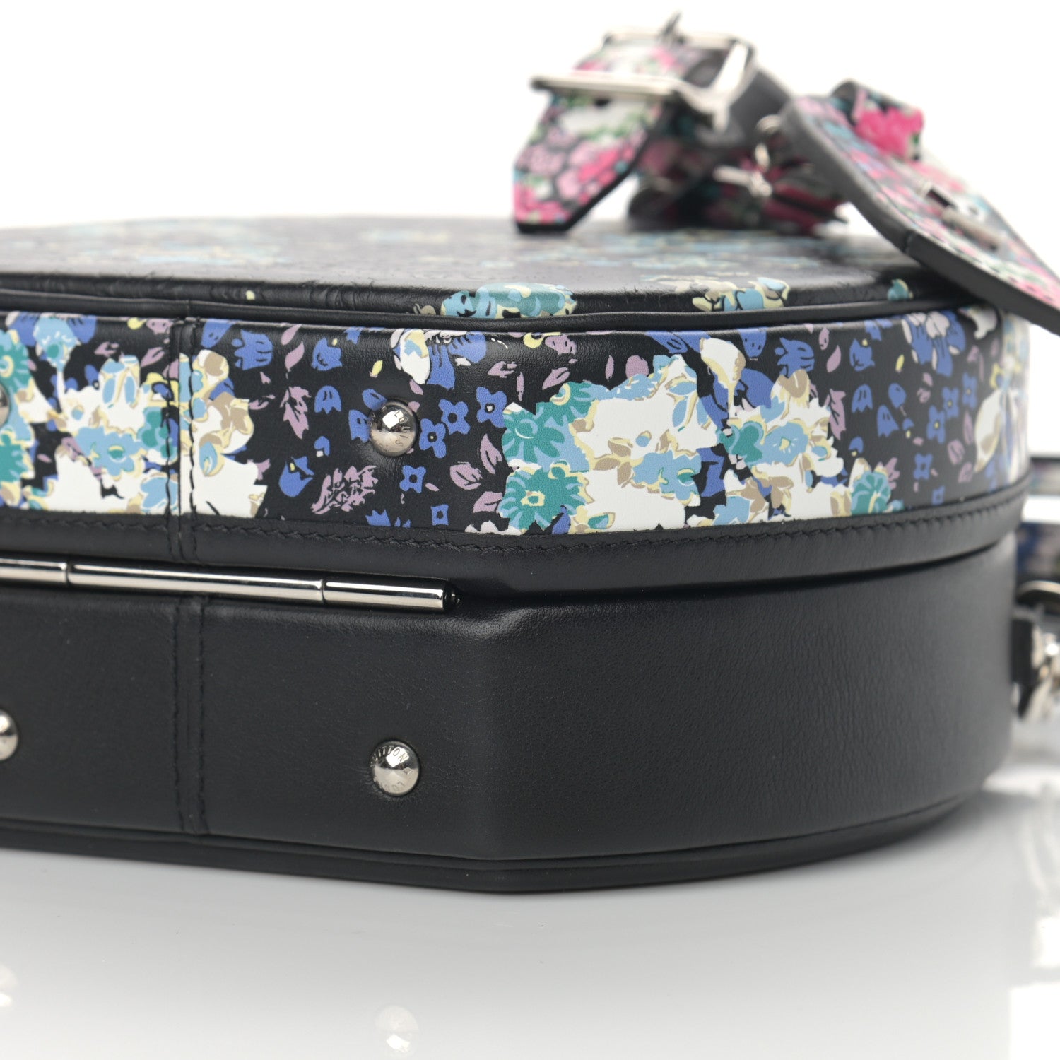 Louis Vuitton Calfskin Floral Print Petite Boite Chapeau Black 11 of 13