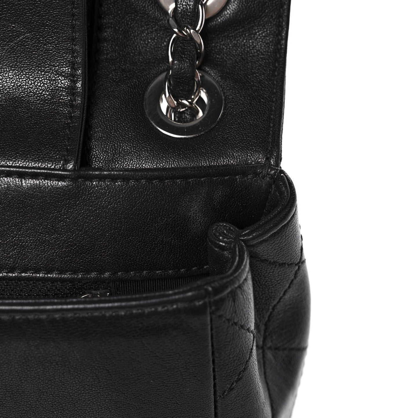 Sheepskin Quilted Vintage Mademoiselle Flap Black