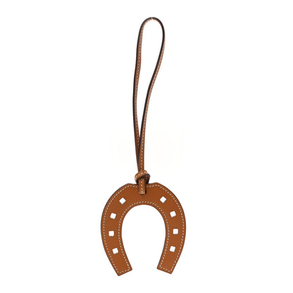 Hermes Veau Butler Paddock Horseshoe Bag Charm Natural Sable 1 of 4