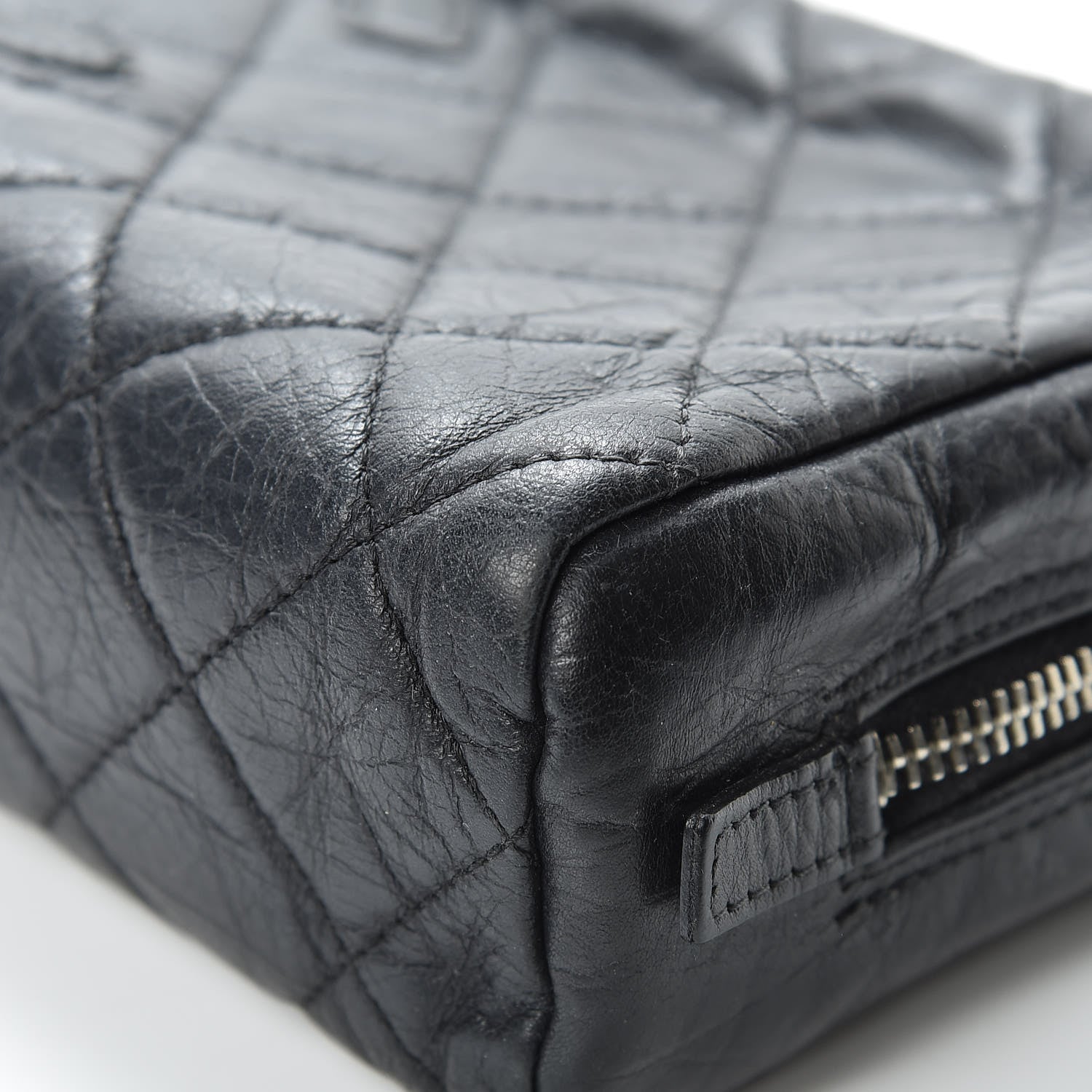 Chanel Distressed Calfskin Cambon Cosmetic Case Black 13 of 17