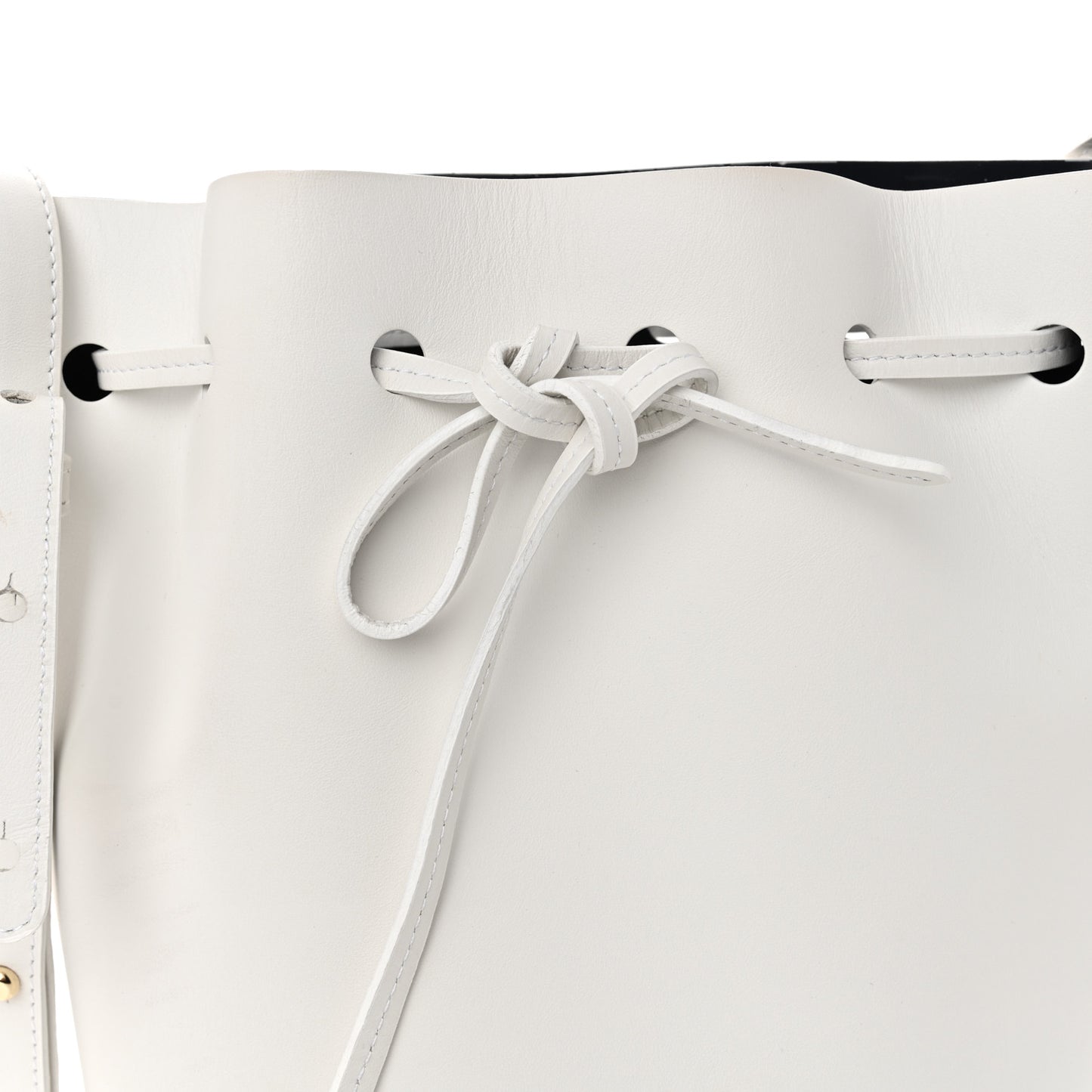 Calfskin Mini Bucket Bag White
