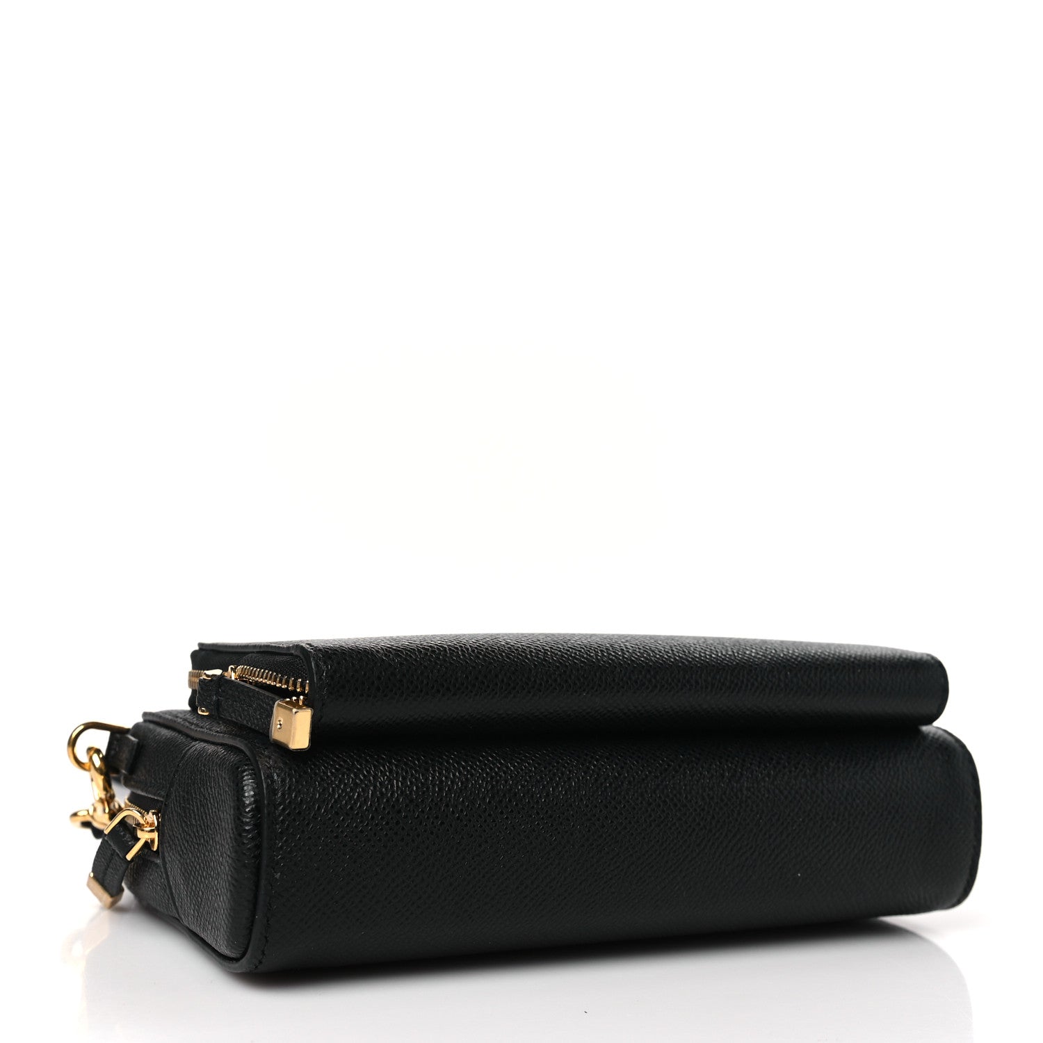 Christian Dior Grained Calfskin Caro Double Pouch Black 4 of 9