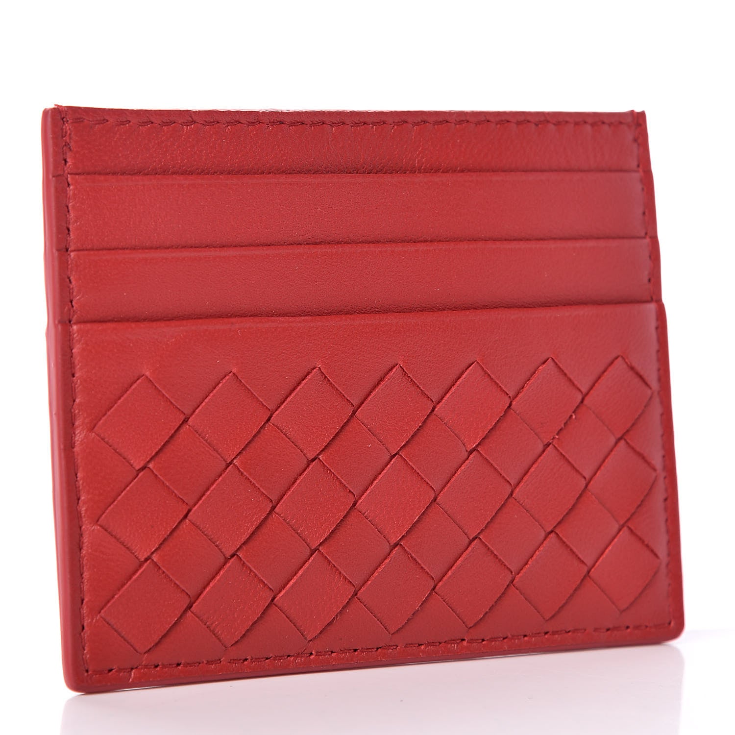 Bottega Veneta Nappa Intrecciato VN Card Case Red 3 of 9