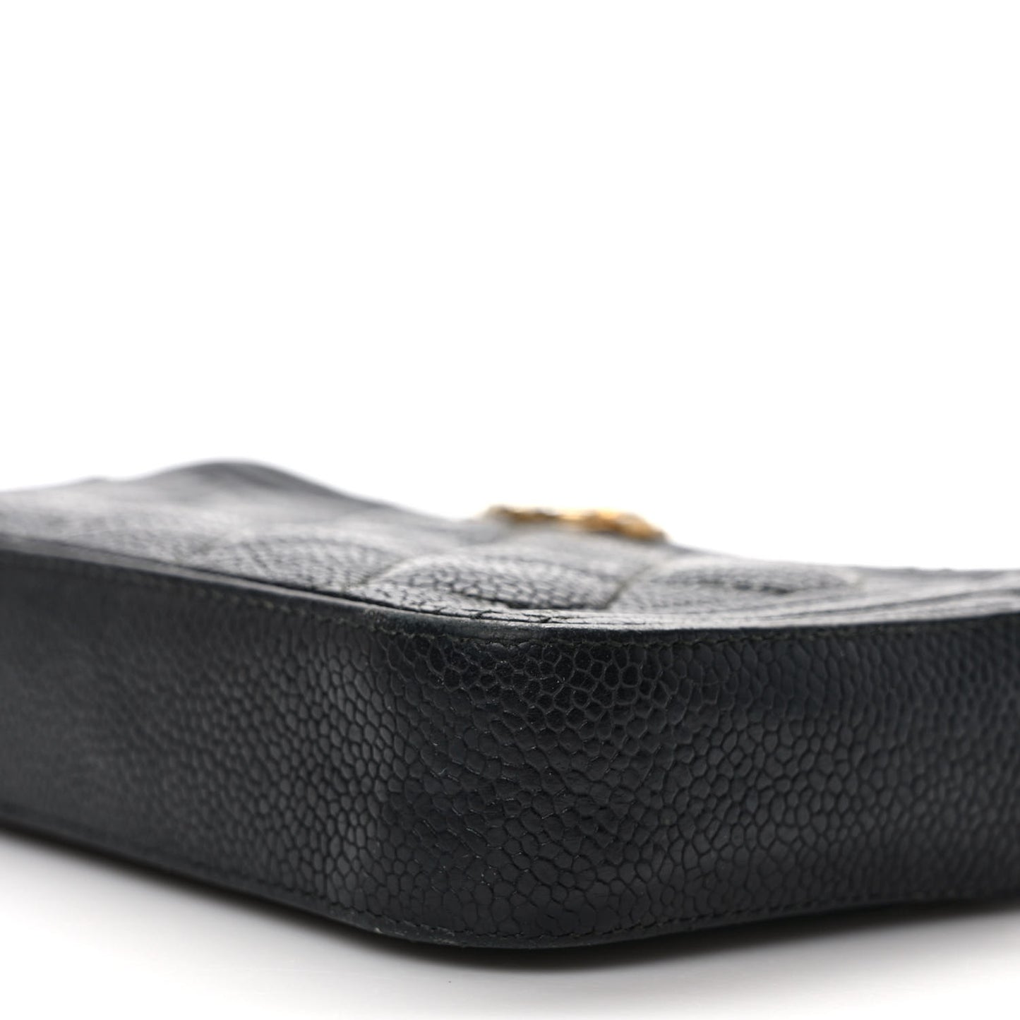 Caviar Quilted Small Boy Clutch With Chain Black