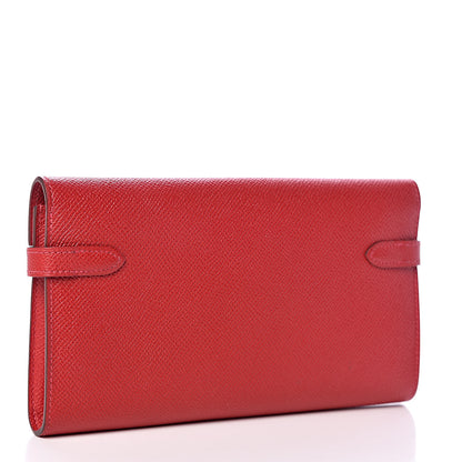 Hermes Epsom Kelly Longue Wallet Rouge Casaque 3 of 8
