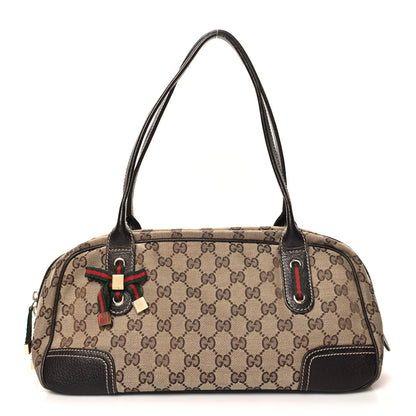 Gucci Monogram Small Princy Satchel Dark Brown 1 of 14