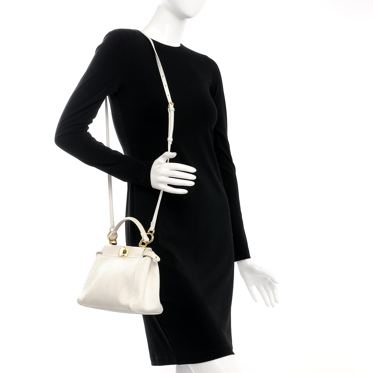 Python Mini Peekaboo Iconic Satchel White