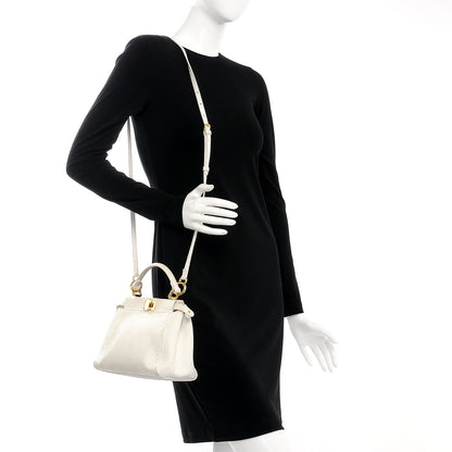 Fendi Python Mini Peekaboo Iconic Satchel White 2 of 14