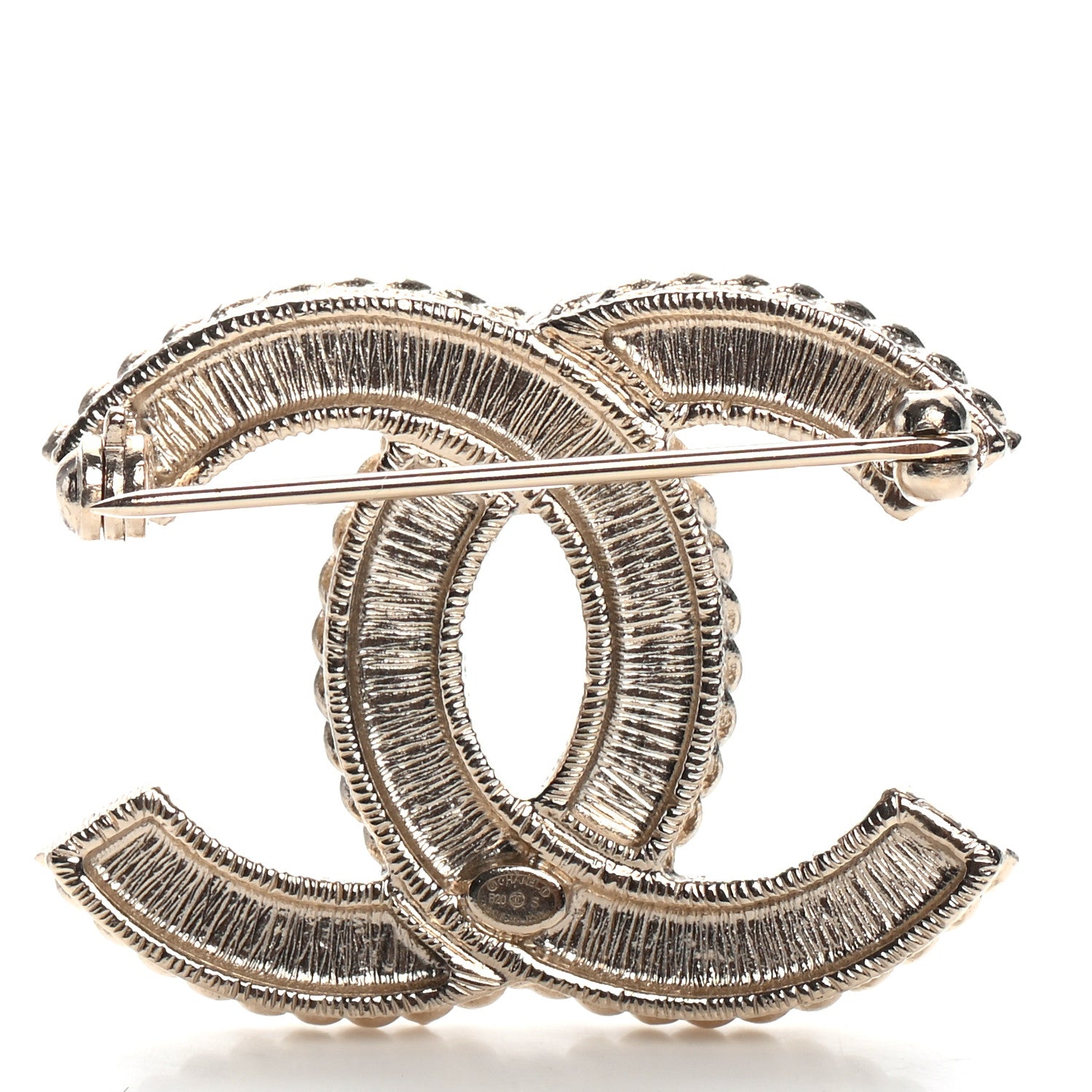 Chanel Pearl Crystal April In Paris CC Brooch Gold 3 of 4