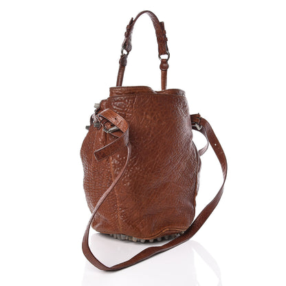 Alexander Wang Pebbled Lambskin Diego Bucket Bag Brown Brass Hardware 4 of 11