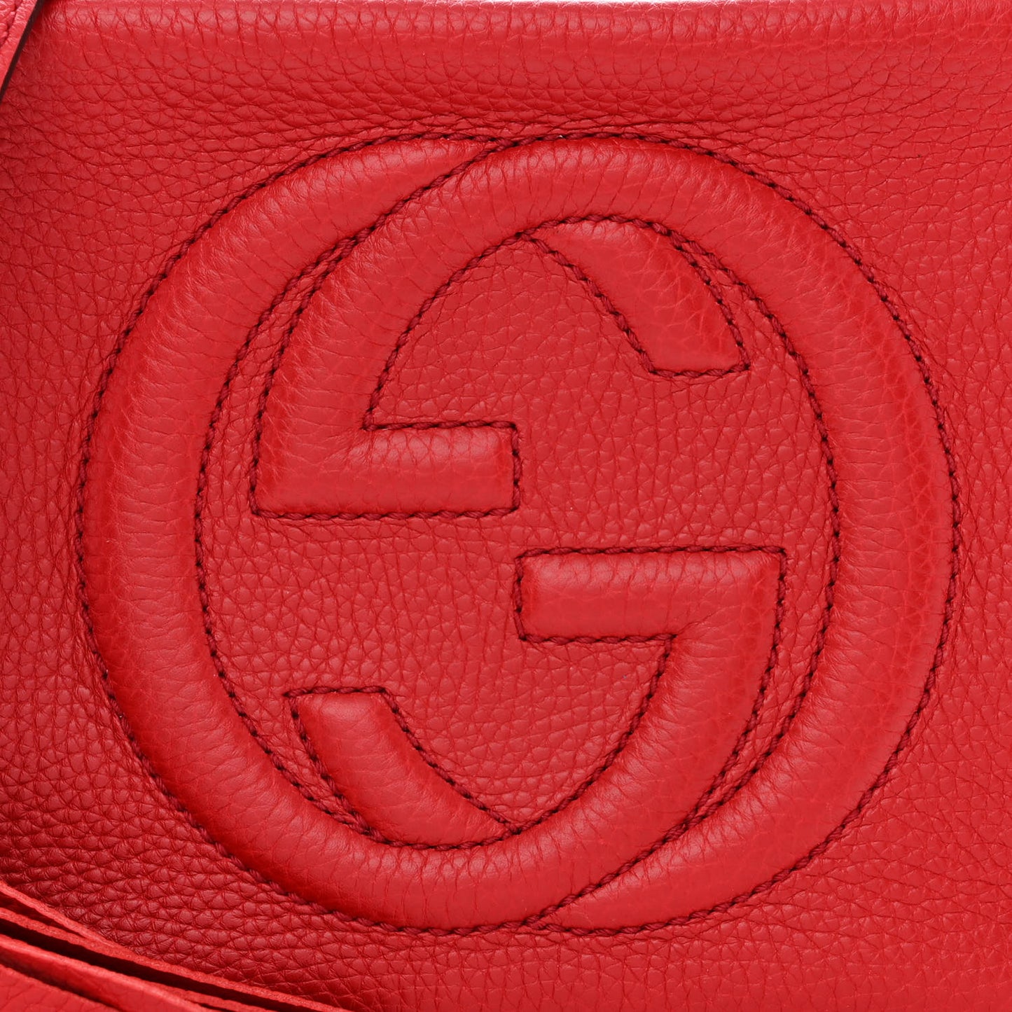 Pebbled Calfskin Small Soho Disco Bag Tabasco Red