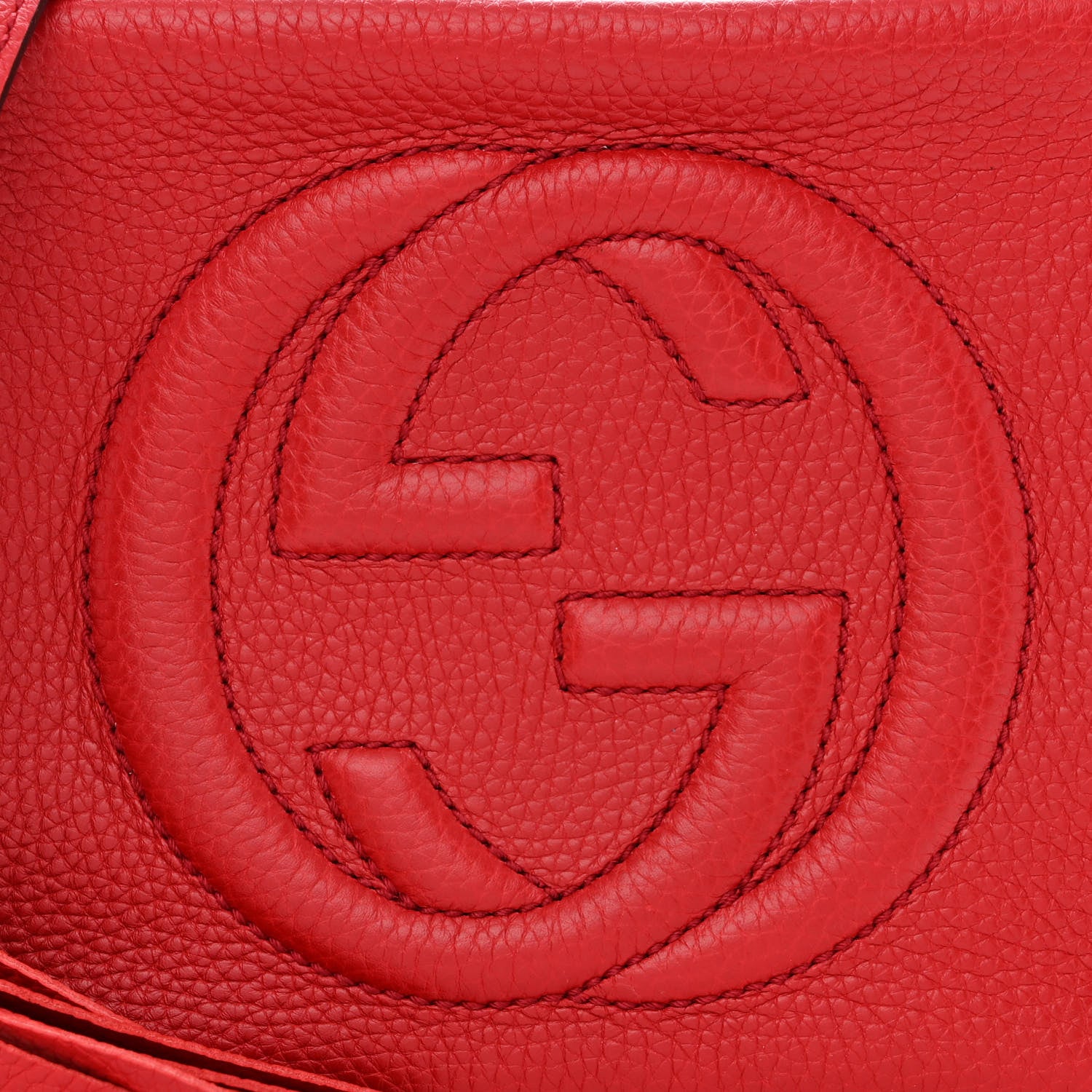 Gucci Pebbled Calfskin Small Soho Disco Bag Tabasco Red 8 of 10