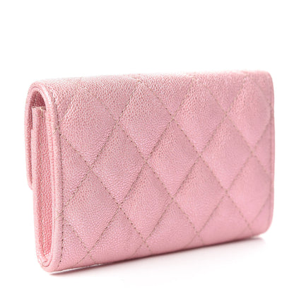Chanel Iridescent Caviar Quilted Flap Card Holder Rose Pink 3 of 9