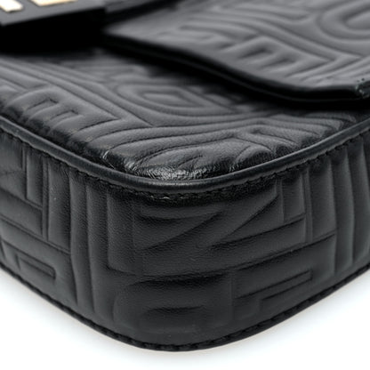 Fendi Nappa Logo Embossed Baguette Black 9 of 9