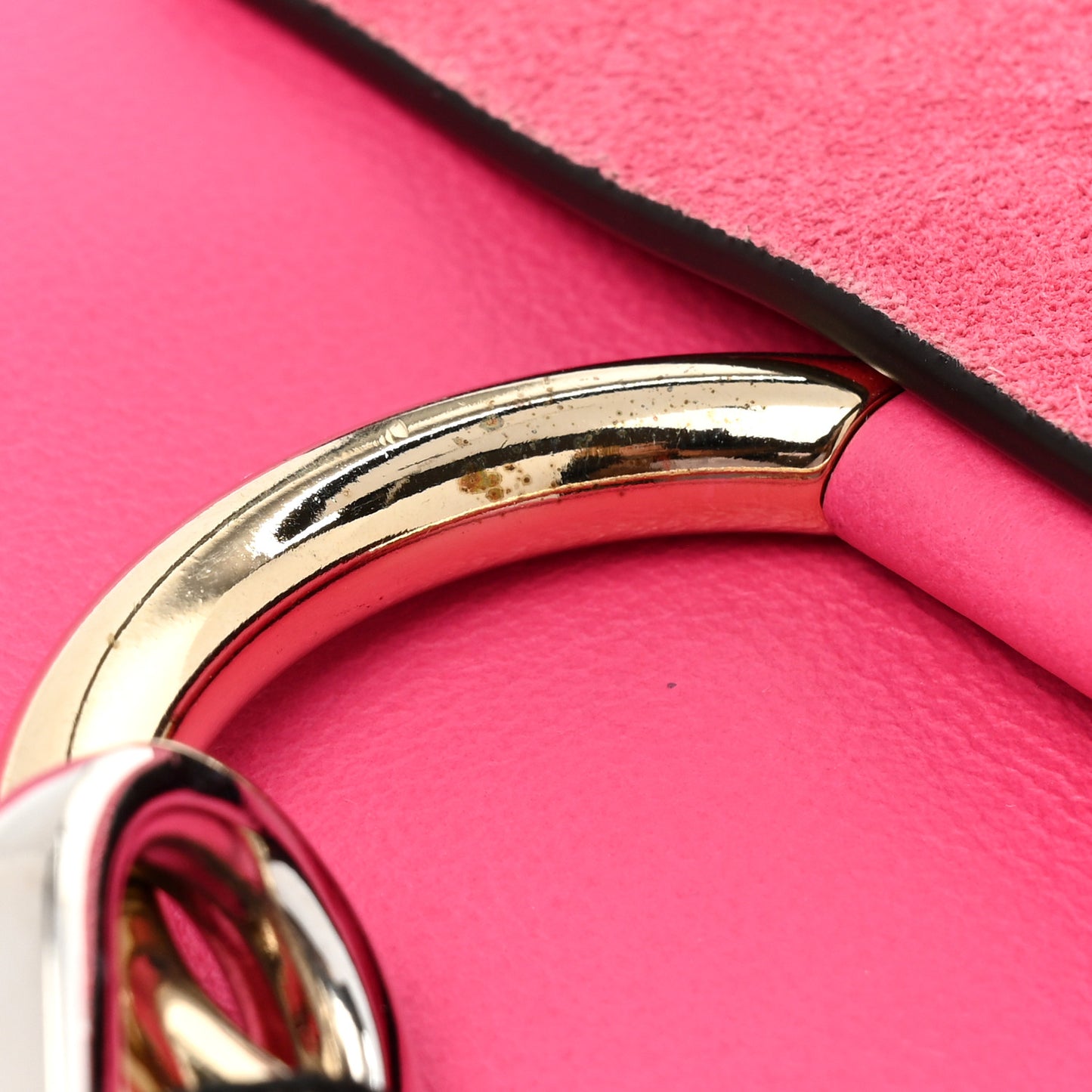 Suede Calfskin Mini Faye Bracelet Bag Fuchsia Rose