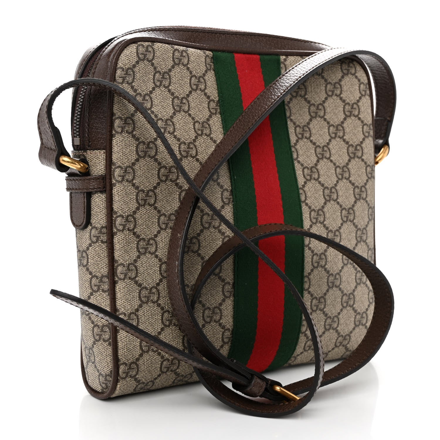 Gucci GG Supreme Monogram Web Small Ophidia Messenger Bag Brown 3 of 11