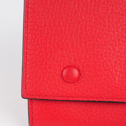Celine Drummed Calfskin Large Flap Multifunction Wallet Vermillion 8 of 9