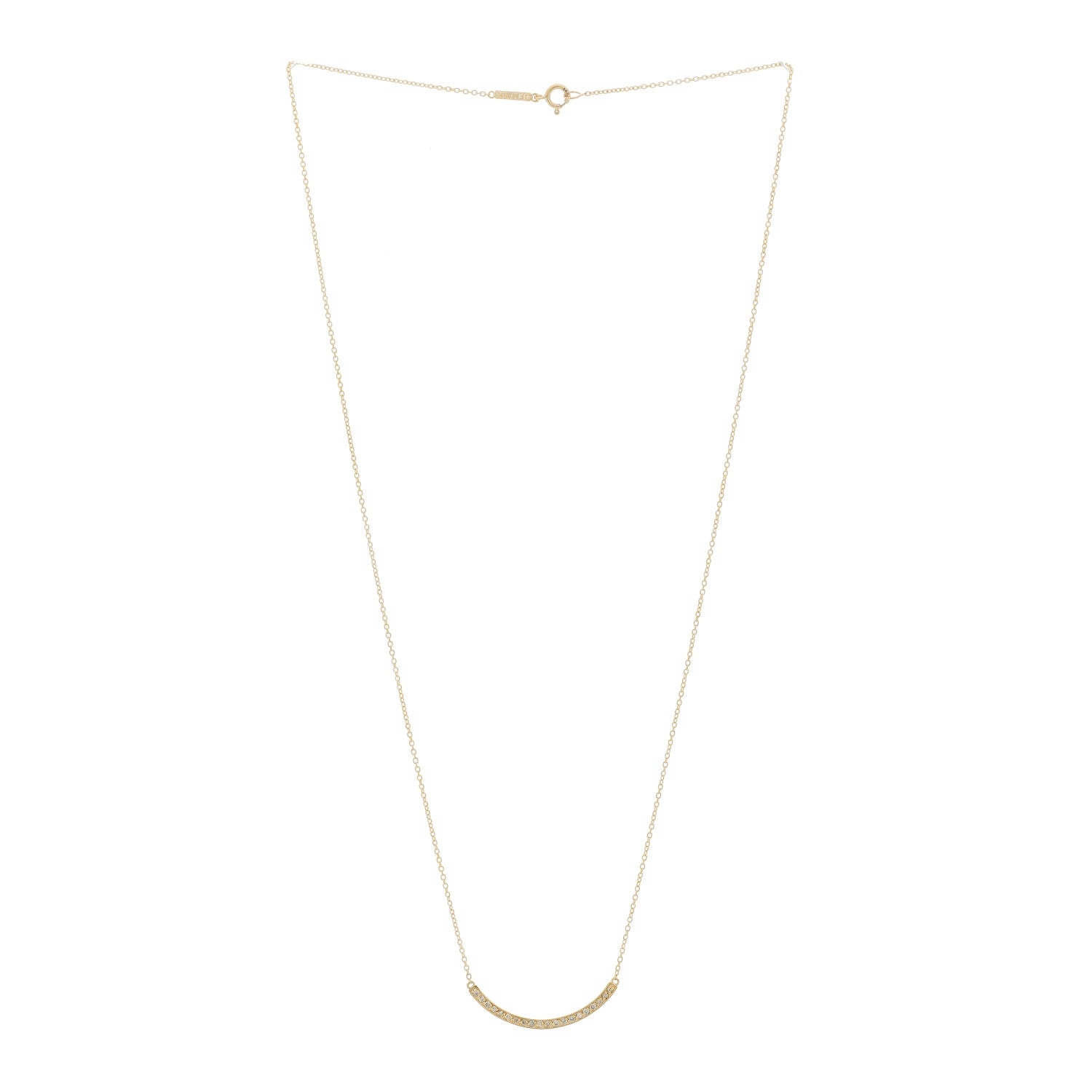 Jennifer Meyer 18K Yellow Gold Diamond Curved Stick Pendant Necklace 3 of 4