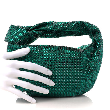 Bottega Veneta Crystal Embellished Satin Mini Hotfix Jodie Emerald 2 of 11