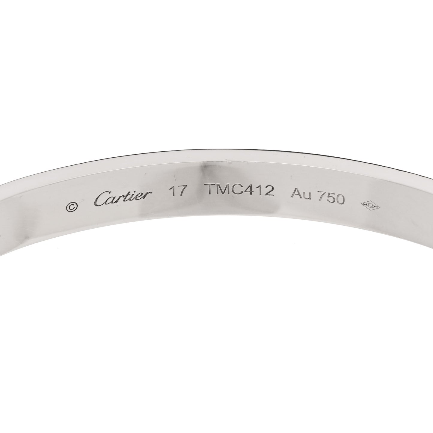 18K White Gold LOVE Bracelet 17