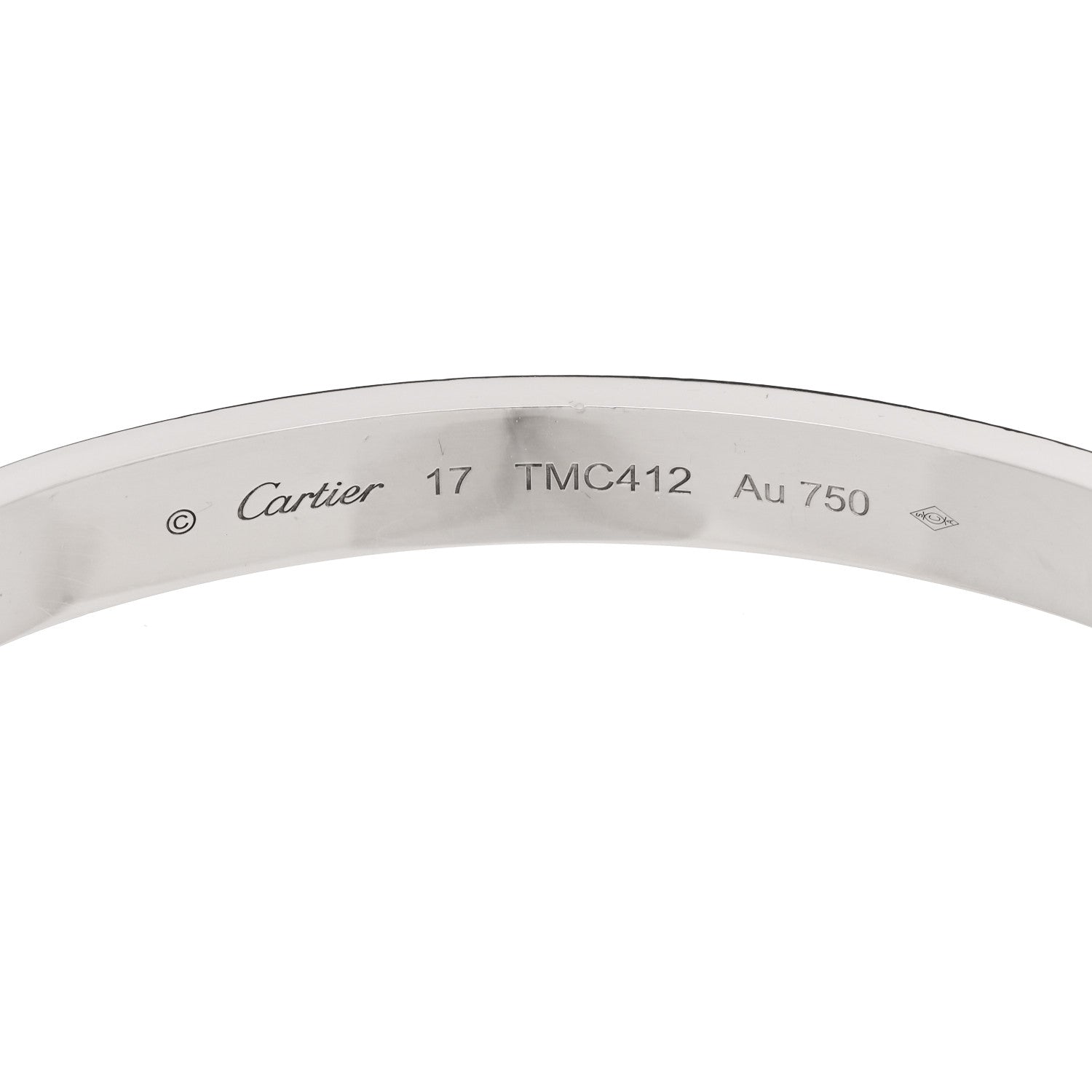 Cartier 18K White Gold LOVE Bracelet 17 6 of 9