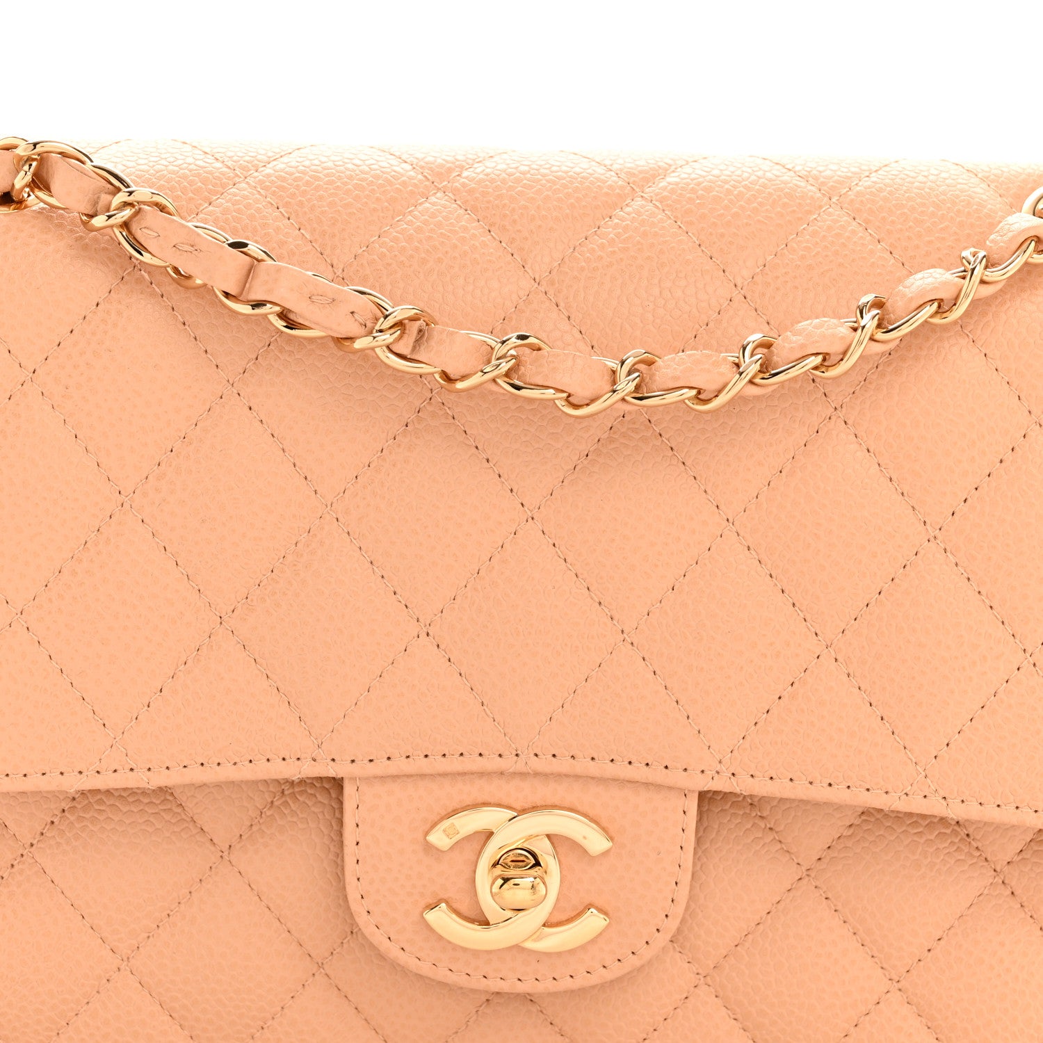 Chanel Caviar Quilted Medium Double Flap Beige Clair 8 of 14