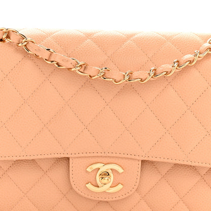 Chanel Caviar Quilted Medium Double Flap Beige Clair 8 of 14