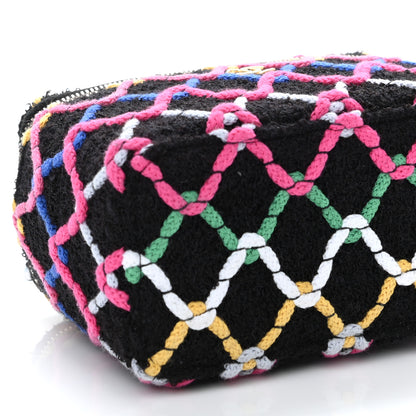 Chanel Tweed Diamond Threaded CC Pearl Crush Small Vanity Case With Chain Black Multicolor 9 of 11
