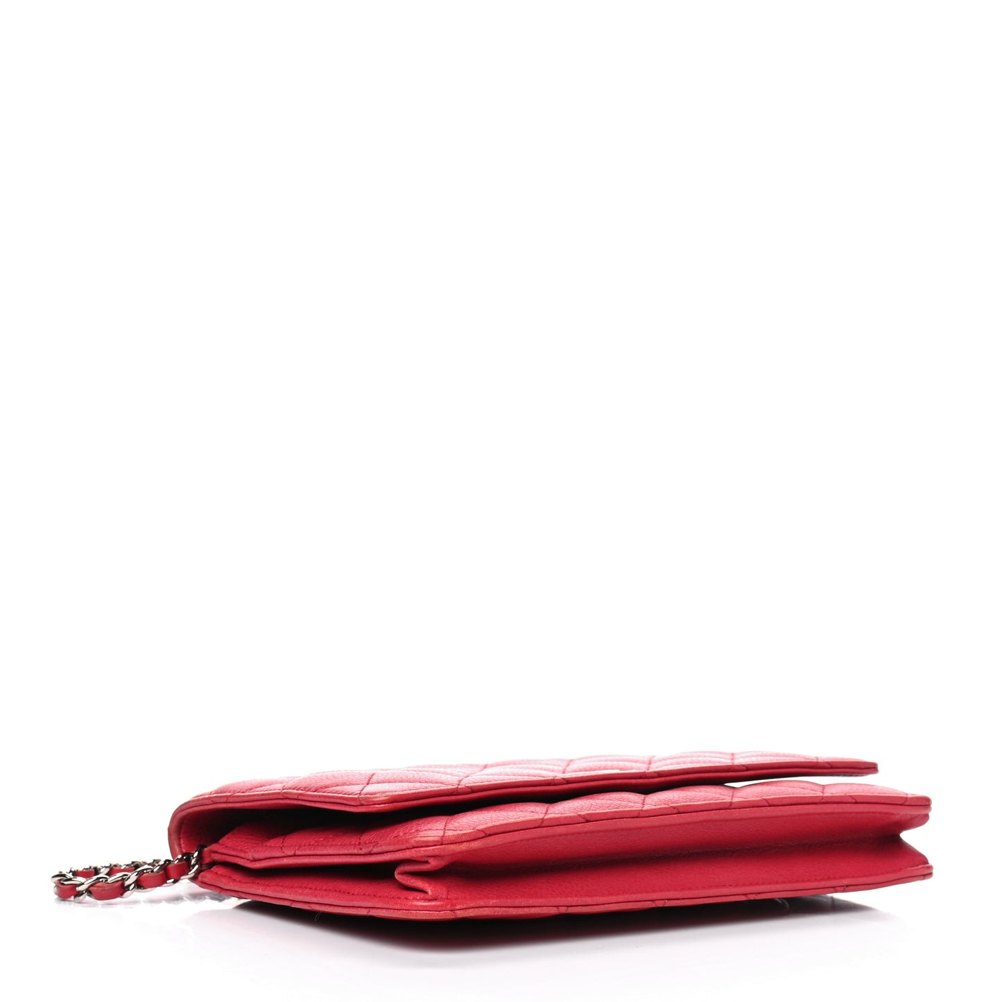 Caviar Quilted Wallet on Chain WOC Red