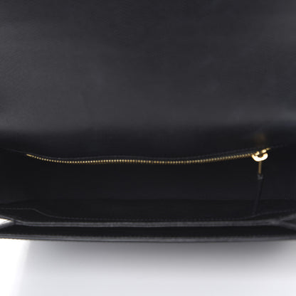 Saint Laurent Textured Calfskin Medium Classic Monogram Universite Bag Black 4 of 8
