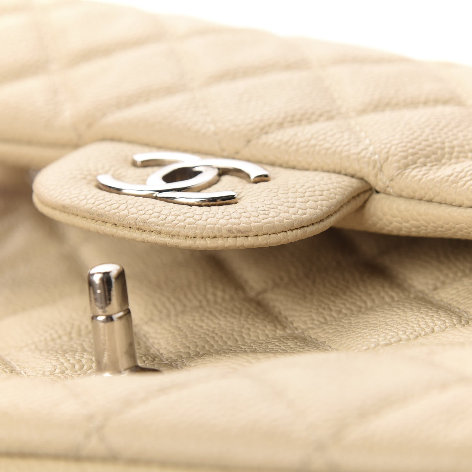 Chanel Caviar Quilted Jumbo Easy Flap Beige 11 of 14
