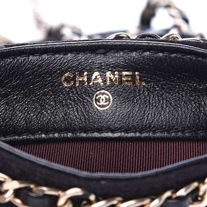 Chanel Lambskin Suede Clutch With Chain Black 6 of 10