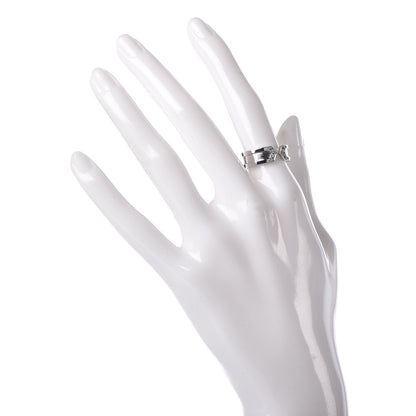 Cartier 18K White Gold Diamond 6.5mm Logo De Ring 51 5.75 2 of 5