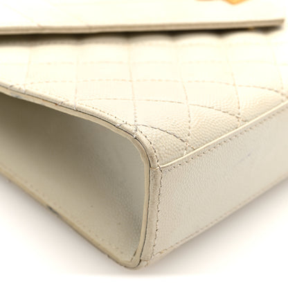 Saint Laurent Grain De Poudre Textured Mixed Matelasse Medium Triquilt Monogram Satchel Crema Soft 8 of 9