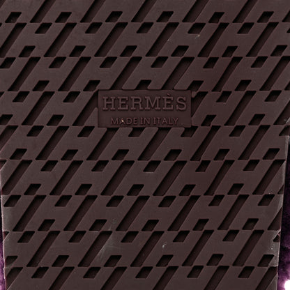 Hermes Woolskin Womens Chypre Sandals 37 Violet Fonce 8 of 9