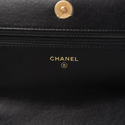 Chanel Tweed Quilted Chanel 19 Wallet On Chain WOC Black Beige 8 of 12