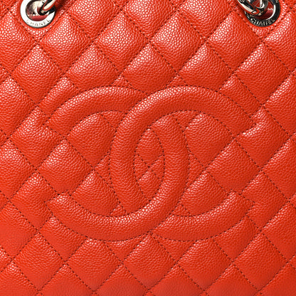 Chanel Caviar Quilted Grand Shopping Tote GST Orange 9 of 12