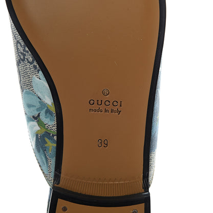 Gucci GG Supreme Monogram Blooms Womens Princetown Slippers 39 Beige Blue Navy Hibiscus Red 6 of 9