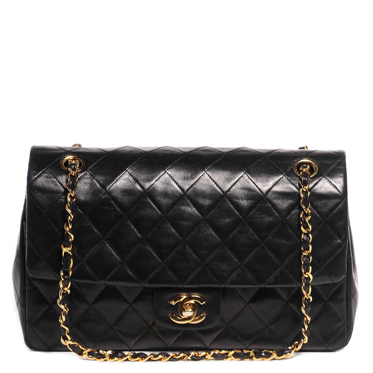 Chanel Lambskin Medium Single Flap w Wallet Black 1 of 12