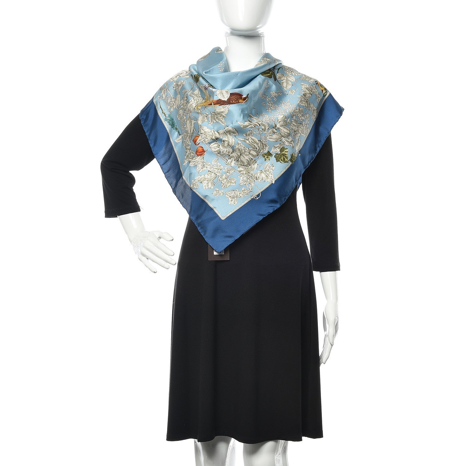 Gucci Silk Twill Wondergardenia Square Scarf Bluette 2 of 3