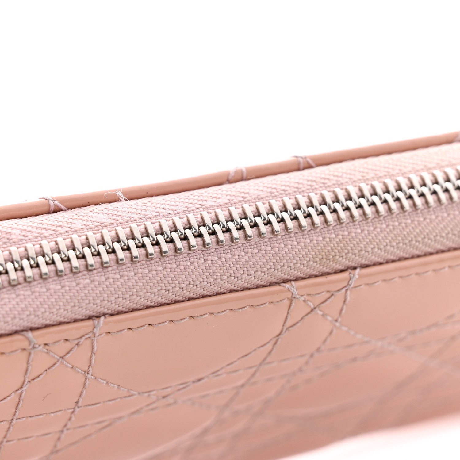Christian Dior Patent Cannage Lady Dior Continental Zip Wallet Pink 13 of 15