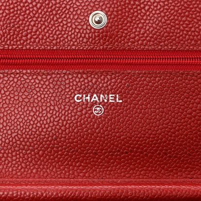Chanel Caviar Quilted Wallet on Chain WOC Red 6 of 11