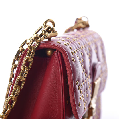 Christian Dior Lambskin Cannage Studded Small Dioraddict Flap Bag Red 11 of 11