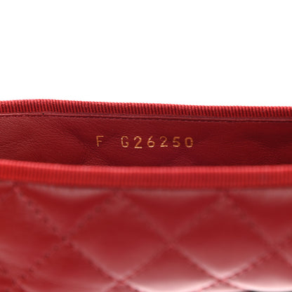 Chanel Lambskin Quilted CC Cap Toe Ballerina Flats 38.5 Dark Red 8 of 8